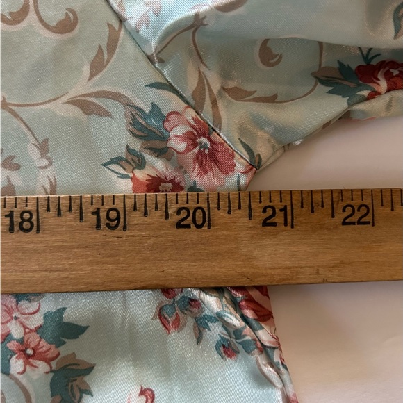 Vintage Satiny Flannel-Backed Floral Nightgown - Picture 9 of 12